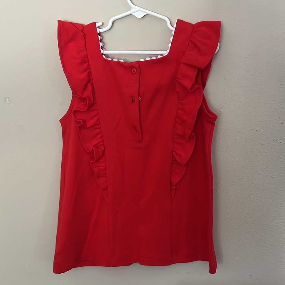 Janie and Jack girls size 8 red sleeveless top - Picture 2 of 2